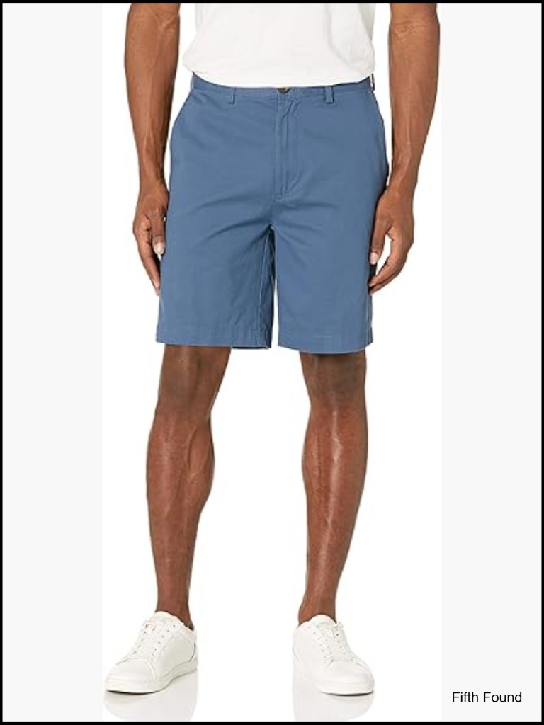 Men's Classic Fit 9" Chino Shorts Cotton Twill Khaki Flat Front